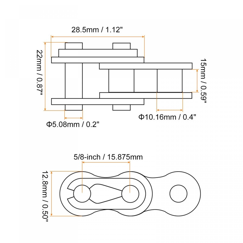 sourcing map 5Pcs #50 Chain Master Connector Link Roller, 5/8"