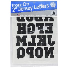 COLORSTAR CS1036-0500 Iron On Jersey Closed Letters 2In, Black