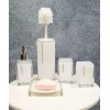Ebros Gift Stain White Austrian Crystals 6 Piece Chic Bathroom