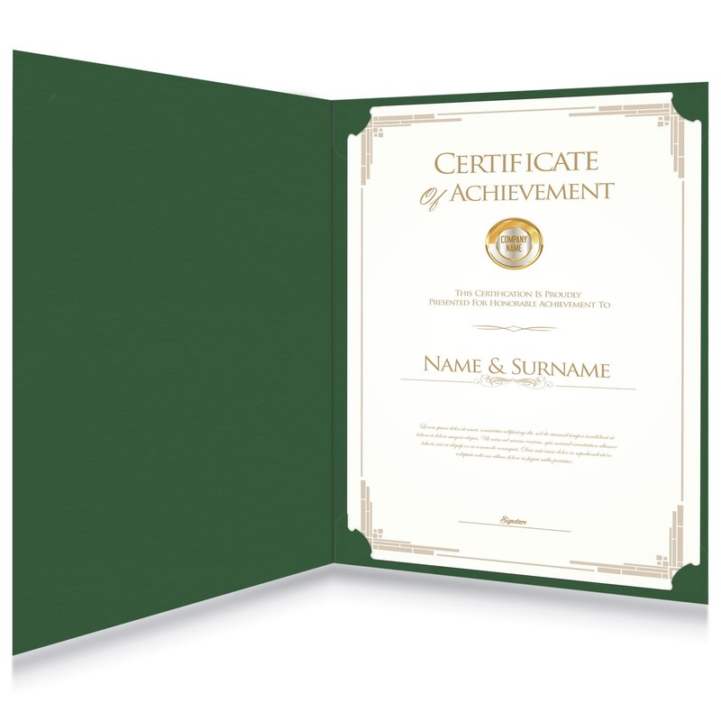HAUTOCO 50 Pack Certificate Holders, Green Diploma Folders Certificate Covers