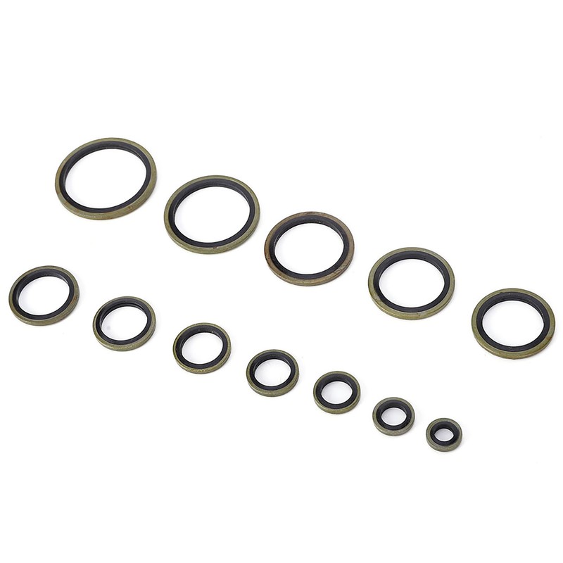 240pcs 6\8\10\12\14\16\18\20\22\24\27\30mm Metal Rubber Sealing Oil Ring Drain Plug Gasket