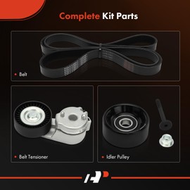 A-Premium Engine Serpentine Belt Drive Kit Compatible with Jeep TJ Series Wrangler 2000-2006, TJ 2000-2006 - 4.0L