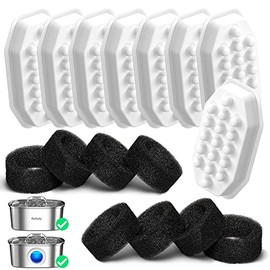 Rellaty Filtros de fuente de agua para gatos de repuesto y esponjas prefiltrantes para fuente automática de agua para perros de 3.2 l/120 onzas