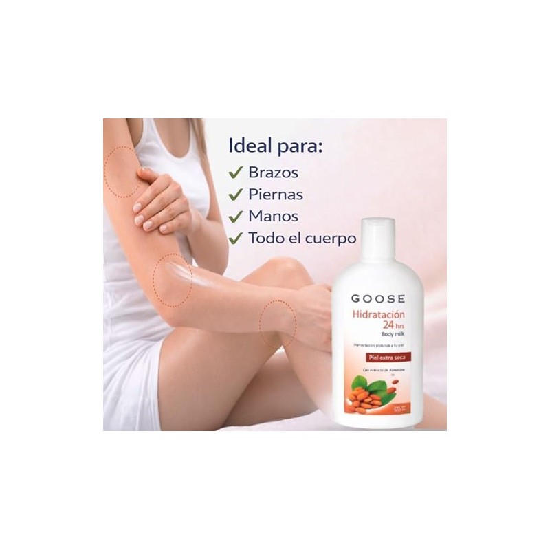 GOOSE Crema Corporal Hidratante 500 ml con Almendra – Nutrición