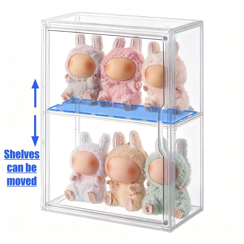 VGLXTRNT 3 Tier Clear Display Case for Figures, Wall-Mounted Acrylic