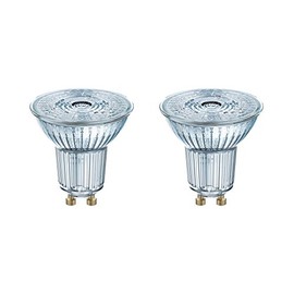 Osram LED Base PAR16 reflector Lamp, with GU10 socket, not dimmable, 4.3 W Replaces 50 watts, 36 ° beam angle, Warm White - 2700 Kelvin, 2-pack