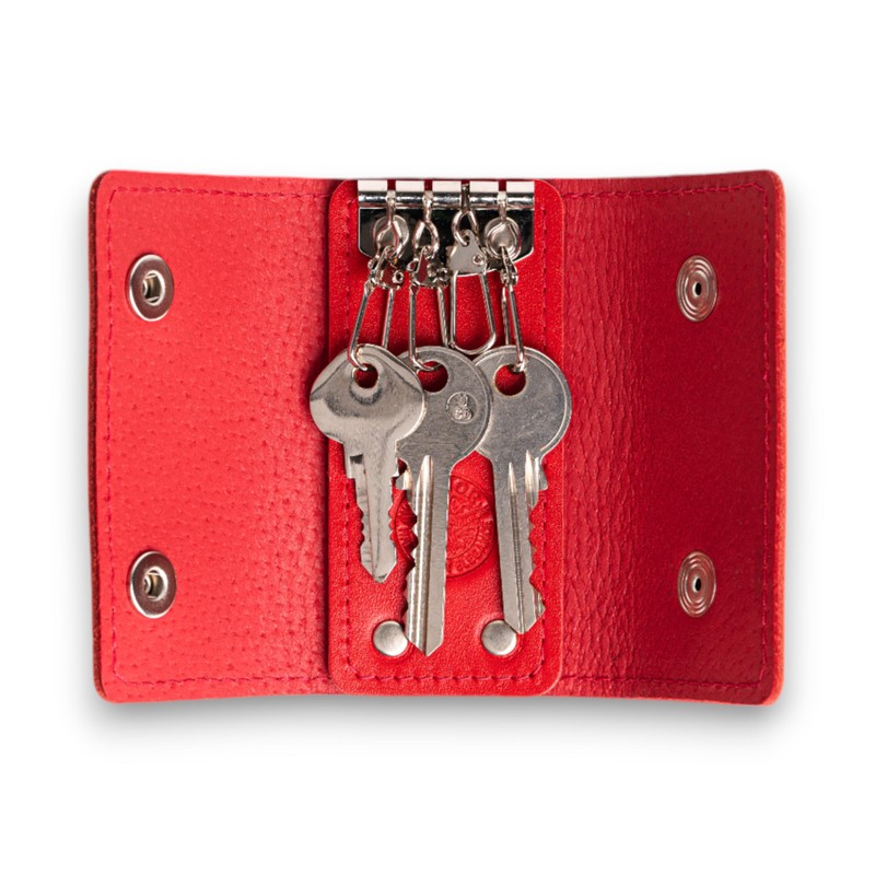 Genuine Leather Key Case with Multiple Key Holders Compact and