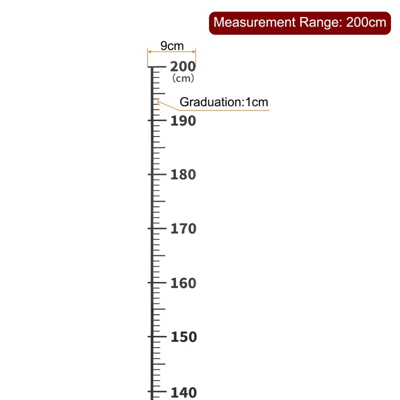 sourcing map Growth Board 200 cm Metric Height Map Ruler