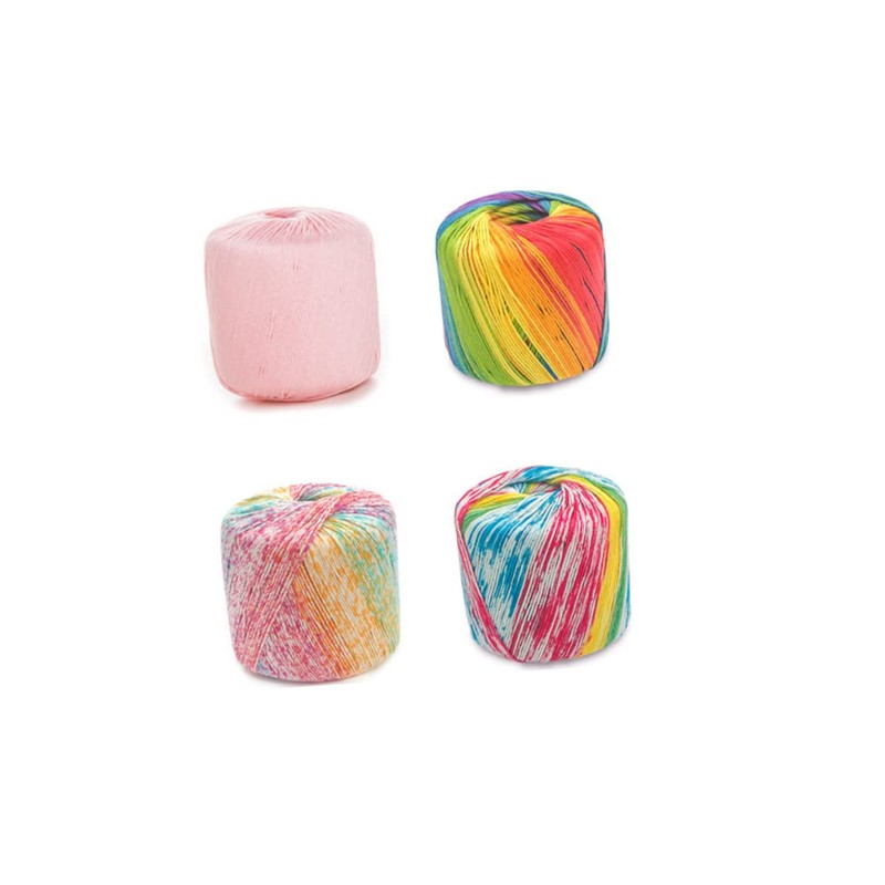 DOITOOL 1roll Gradient Cotton Yarn for Knitting Dyed Crochet Thread