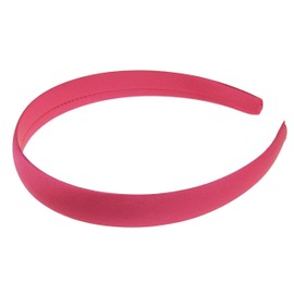 Girls Satin 2cm Hair Headband Alice Band (Fuchsia)