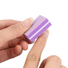 50 x Mini Nail Buffer Blocks 180/100 Grit Washable Nail Care (Purple)