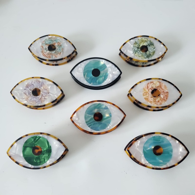 Big Evil Eye Claw Clips,Cellulose Acetate Hair Clips,Hair Claw Clips