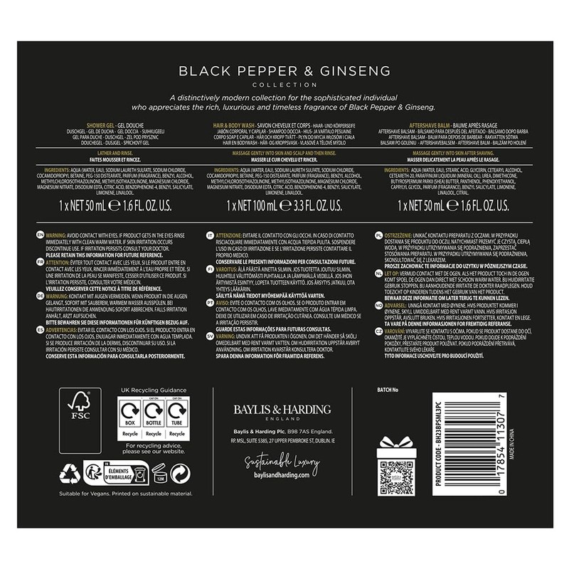 Baylis & Harding Black Pepper & Ginseng Men's Luxury Mini