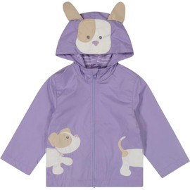 LONDON FOG Girls' Midweight Jersey Lined Jacket Coat, Lilac Puppy Dog, 3T