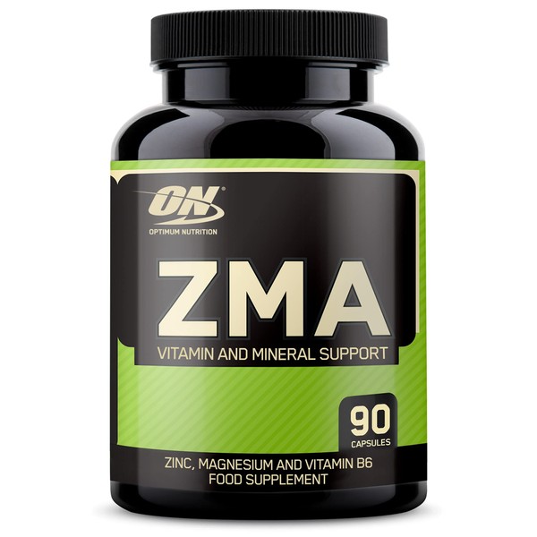 Optimum Nutrition ON ZMA, Vitamins and Minerals, Zinc, Magnesium and Vitamin B6 Supplement, Unflavoured, 90 Servings, 90 Capsules
