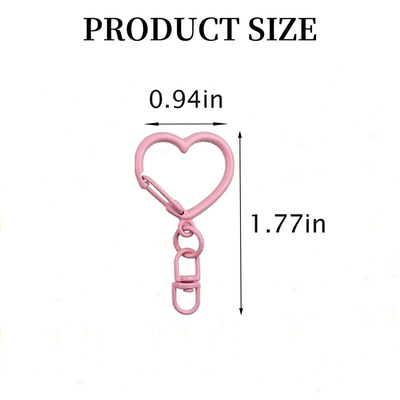 48 PCS Keychain Clasps Accessories Swivel Heart Keychain Clips