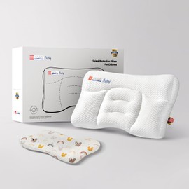 HOAGBaby Toddler Pillow with Pillowcase, Breathable & Cozy Machine Washable Kids Pillow with Pillowcase, 21.6x13.8 Ergonomic Children Pillow for Boys and Girls (Rabbit, Height 2)