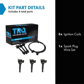 TRQ Ignition Coil Kit 4 Piece Compatible with 1995-2004 Toyota Tacoma 2000-2004 Tundra 1996-2002 4Runner 1995-1998 T100