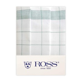 Ross Pack of 3 Twined Half-Linen Tea Towels Thread Check Green 50 x 70 cm