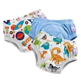 Bambino Mio Toddler Potty Training Pants 3 Pack 3-4 Years Blue Astronauts & Dino Reusable Washable Baby Toddler Boys Girls Cross Stitch