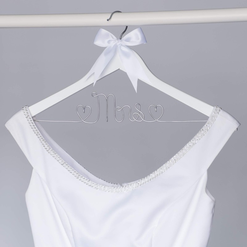 Ella Celebration Mrs Wedding Dress Hanger, Wood and Wire Hangers
