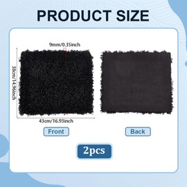 PH PandaHall 2pcs Black Curly Fabric Plush Wool Fabric Faux Fleece Fabrics Sherpa Craft Fabrics for DIY Sewing Costumes Pillows Seat Pads Blankets Home Decor 16.9x14.9 Inch