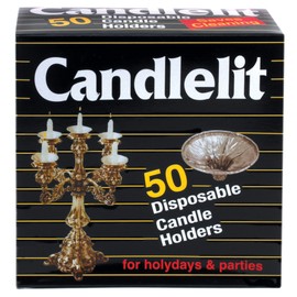 Candlelit Aluminum Candle Holders - Disposable - 50 Pcs.
