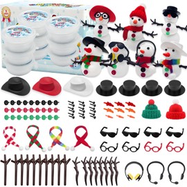 YIXIPAZH Christmas Snowman Crafts Sets, Air Dry Clay Snowman Crafts for Kids, Modeling Clay Christmas Snowman DIY Sets, Christmas Stocking Stuffers for Kids, Christmas Crafts Xmas Gift