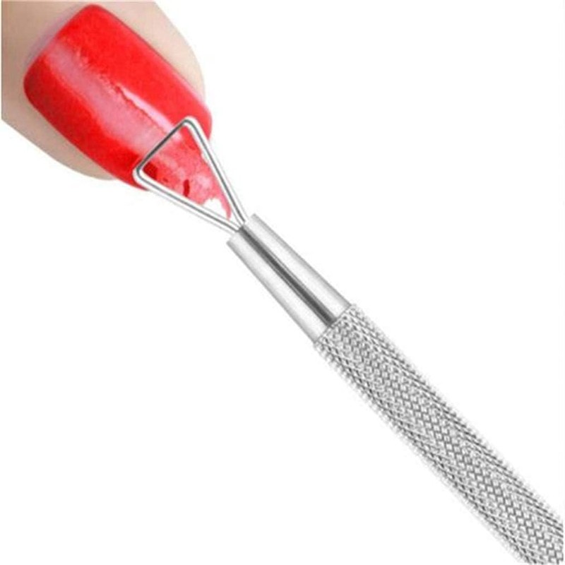 Silver Nice and Deft Cuticle Pusher Stainless Steel Triangle Cuticle