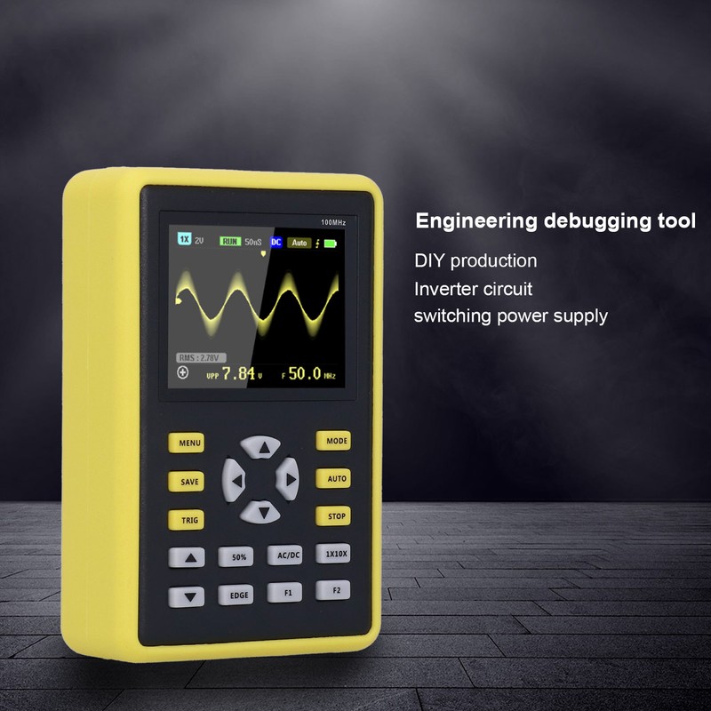 Digital Oscilloscope Handheld IPS LCD Display Screen 2.4inch 100MHz 500MS/s