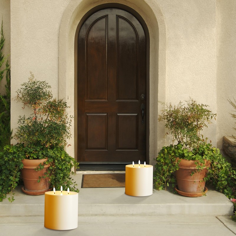 AFINETH Large Outdoor Candles with Remote Waterproof 6"x6" Flickering Flameless