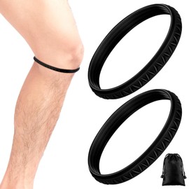 Foilswirl 2 Pcs Silicone Patella Tendon Support Strap Patellar Tendon Band Knee Band for Patellar Tendon Pain Knee Strap Brace Support for Volleyball Basketball Running Soccer Hiking