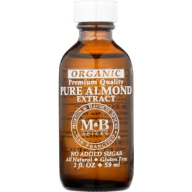 Morton & Bassett Organic Pure Almond Extract, Sugar Free, All Natural, 2 Fluid Ounces (Pack Of 3)