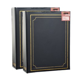 Arpan Photo Album 6x4"/10 x 15cm for 200 Photos, Slip in Case Padded Album Pack of 2 (Blue Padded)