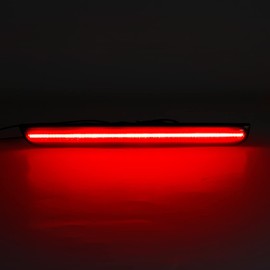 R&F Auto LED Rear Bumper Reflector Lights Compatible with Challenger 2015-2022 Smoked Lens Red Tail Rear Bumper Reflector Brake Lamp Powered by 80-SMD LED Chips