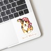 CafePress Pirate Corgi K Small Die Cut Sticker, 3"x4" Matte