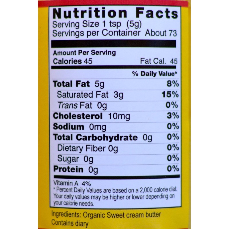 Grass-fed Organic Ghee (Clarified Butter), From Cow's Milk, And Non-Stick