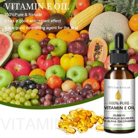 ARCHIDATE Vitamin E Oil for Face, 100% Pure Vitamin E Oil, Organic Vitamin E Facial Oils for Face Anti Aging Reduse Fine Line Wrinkle, Vitamin E Face Oil Moisturizer for Skin Hair Lip, Repair Skin