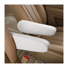 AUCELI 2 Pcs Car Front Seat Armrest Covers, Cloth Fabric Armrest Protectors, Direct Replacement Center Console Lid Armrest Cover Skin, Universal Accessories for Car, SUV, Truck and Van (White)