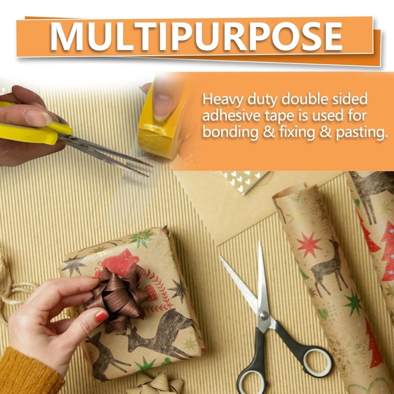 Extra Strong Adhesive Double Sided Tape Heavy Duty,Super Clear Thin