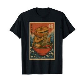 Bearded Dragon Eating Ramen Noodles Japanese T-Shirt