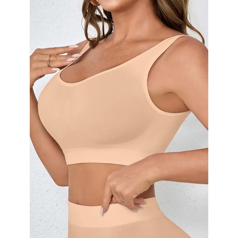Boolavard New Seamless Sports Style Bra Crop Top Vest Comfort