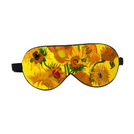 COLLBATH Sunflower Pattern Silk Eye Mask Double Shading Eyepatch for Sleep Lightweight and Comfortable Design for Home Travel Hotel Use