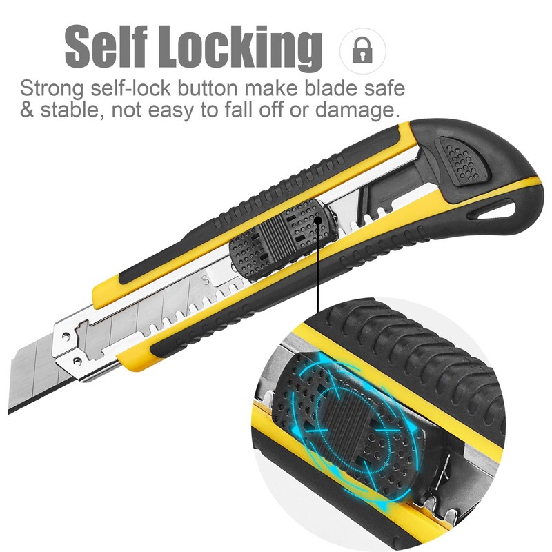 DOWELL Utility Knife Box Cutter Retractable Self Loading Heavy Duty