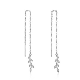 925 Sterling Silver Threader Earrings Tassel Chain Dangle Drop Long Charm Earrings Jewellery Gifts for Women, Sterling Silver, No information