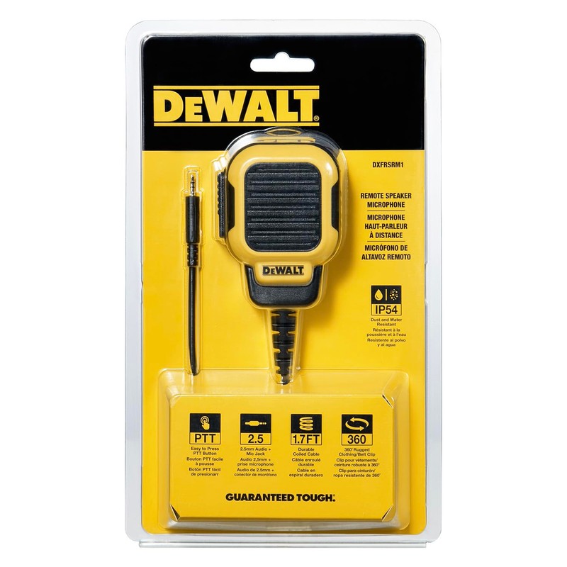 DEWALT DXFRSRM1 Remote Speaker Microphone for DXFRS300 and DXFRS800 Walkie