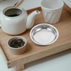 Luxshiny 6pcs Stainless Steel Tea Bag Dish Round Coaster for