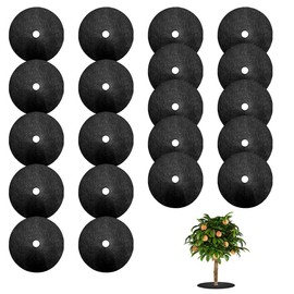 ShigKeu 20 Pcs Plants Plant Protector Collars Plants Slug Deterrent 5.9 Inch (15 Cm) Round Mulch Ring for Deters Root Flies Nematodes Slugs Snails and Weeds at Roots of Plants