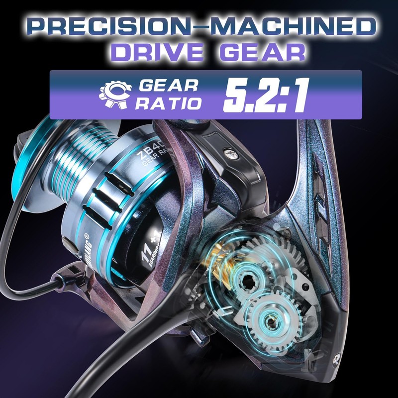 Sougayilang Chameleon Paint Spinning Fishing Reel,Super Powerful Smooth Drag with