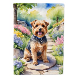 Caroline's Treasures DAC6678GF Norfolk Terrier Spring Path Garden Flag Mailbox Flag Decorative Yard Flag Banner Outside Patio Artwork Yard Flower Beds, Garden Size, Multicolor